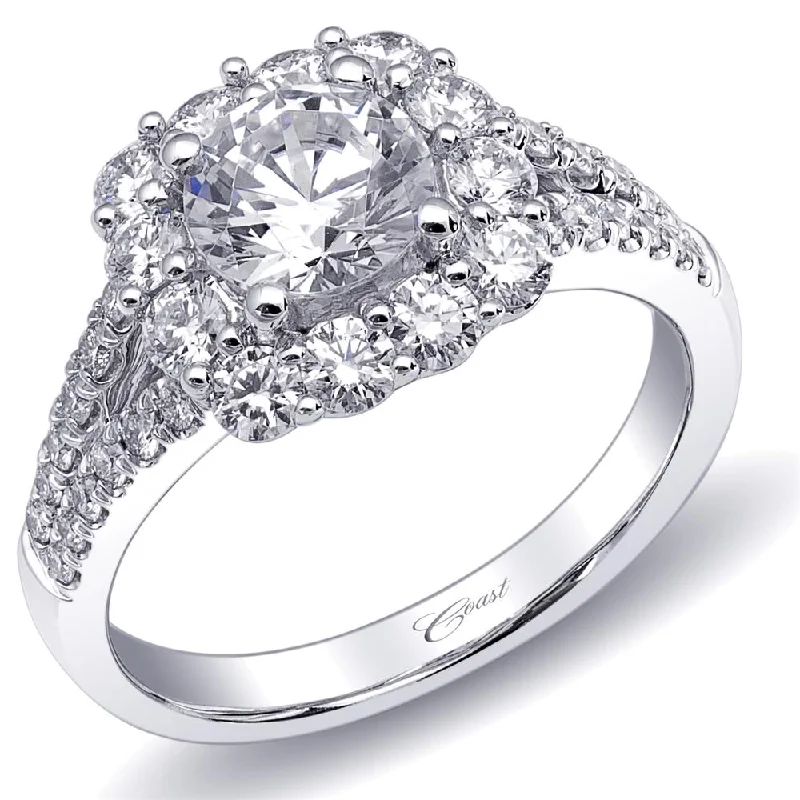 engagement rings with side sapphires for women-Engagement ring