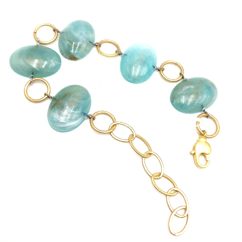 sophisticated bangles for women-Ice Blue Gemz Stations Bracelet