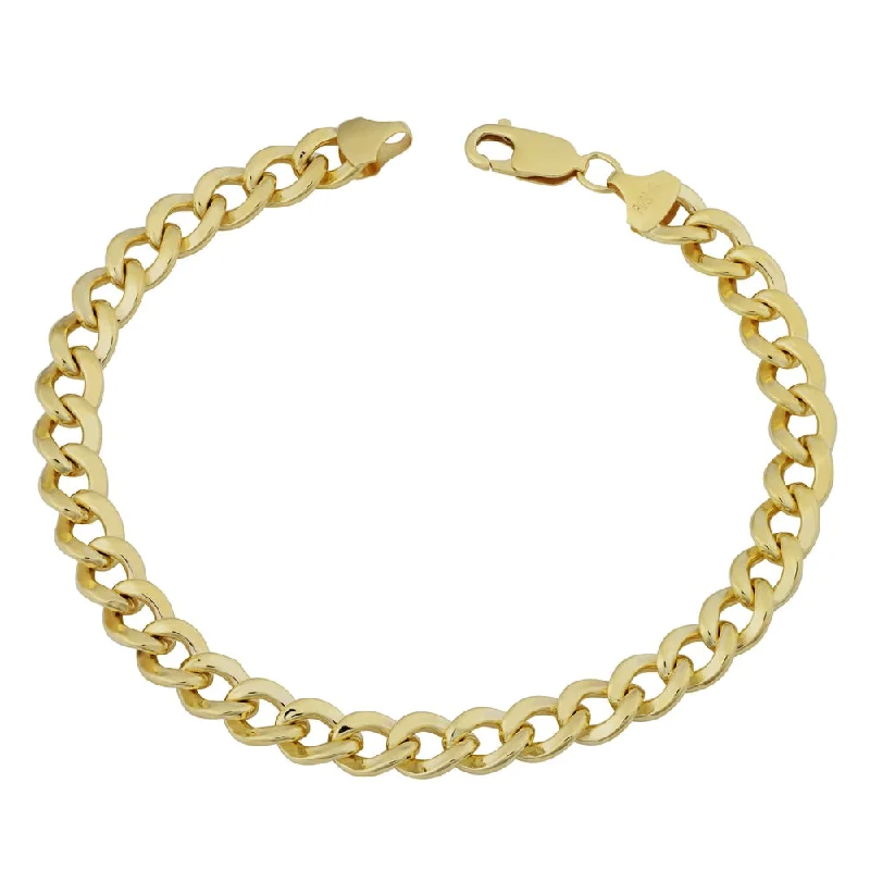 bold statement bangles for women-14k Yellow Gold Filled 7.4mm High Polish Miami Cuban Curb Link Men's 9-inch Chain Bracelet