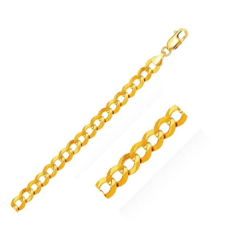 stunning gold bracelets for women-8.2mm 10k Yellow Gold Curb Bracelet