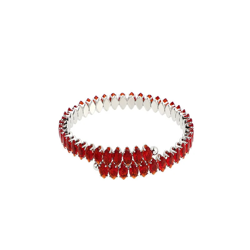 ER1369-Red Zirconium-Platinum Bracelet