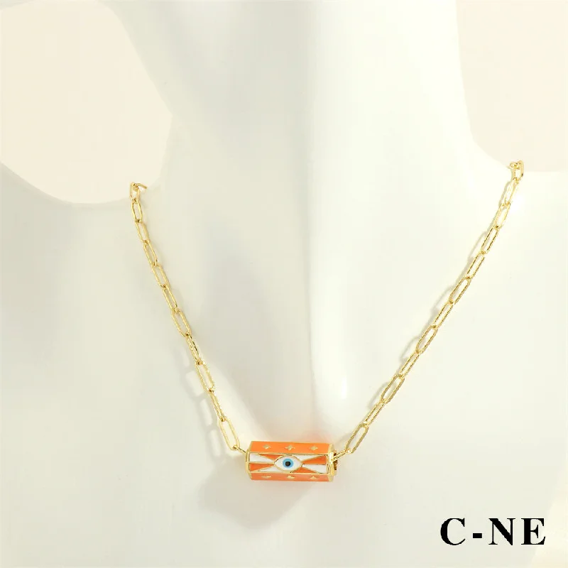 SET0329-C-Orange Eye Necklace