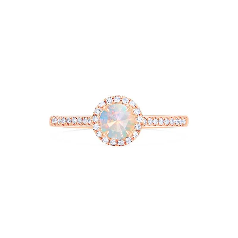 personalized engagement rings with initials-[Nova] Petite Halo Diamond Ring in Opal