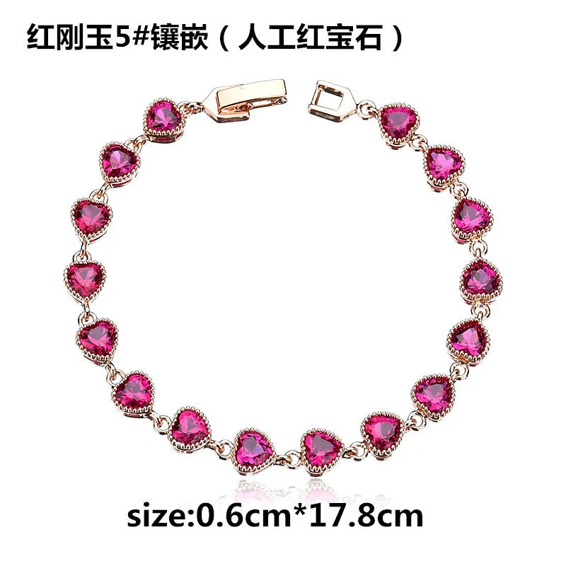 Synthetic Ruby Plated Real Rose-About 17.5cm Gold