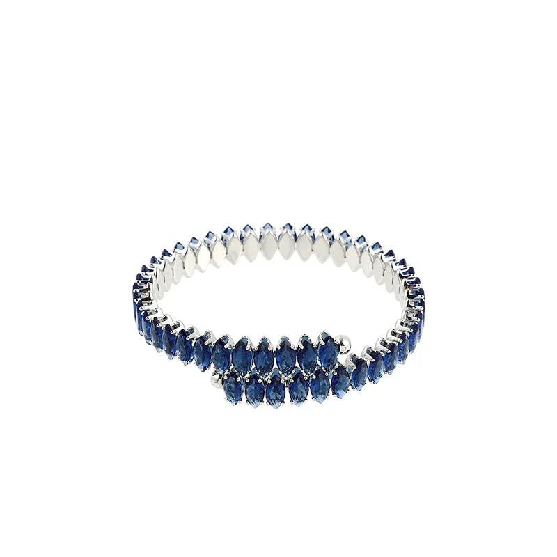 ER1369-Blue Zirconium-Platinum Bracelet