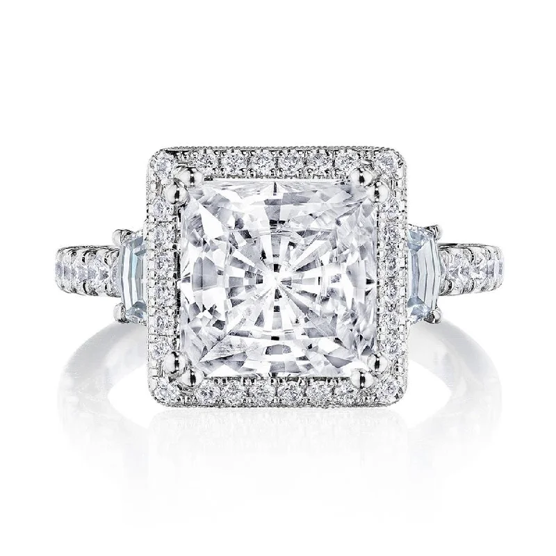 affordable engagement rings with radiant diamond center stones-Princess 3-Stone Engagement Ring