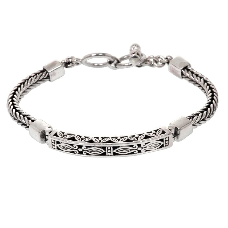 delicate charm bangles for women-Handmade Sterling Silver Bali Bagus Bracelet (Indonesia)