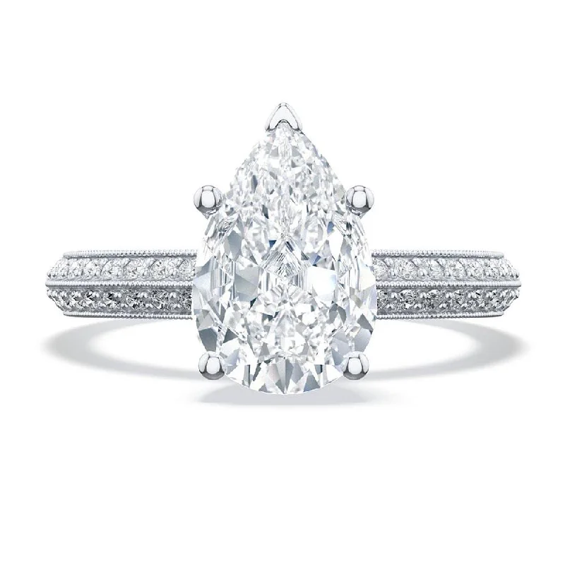 simple solitaire engagement rings with diamonds-Pear Solitaire Engagement Ring