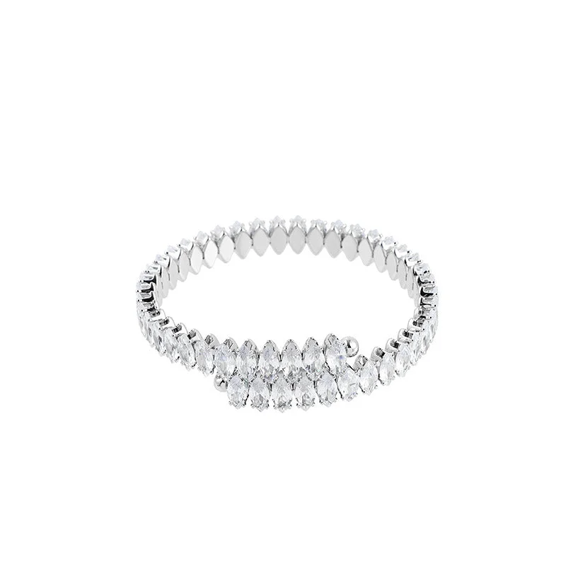 ER1369-White Zirconium-Platinum Bracelet