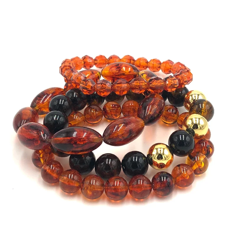 unique bracelets for women-Honey Stack and Stretch Bracelets Set