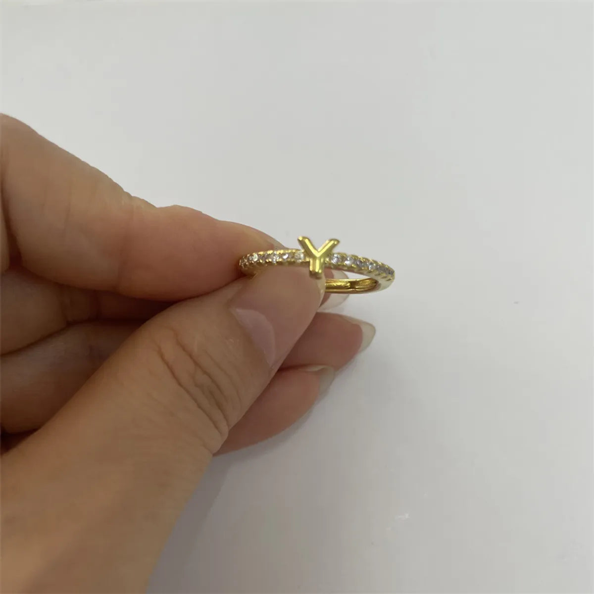 14K Real Gold-Letter Y