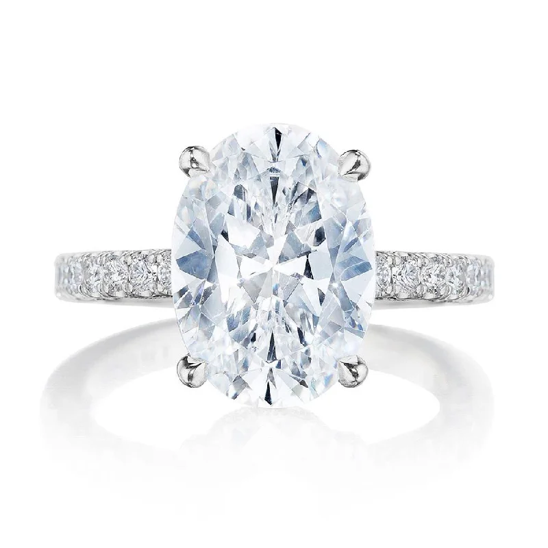 engagement rings with delicate diamond accents-Oval Solitaire Engagement Ring