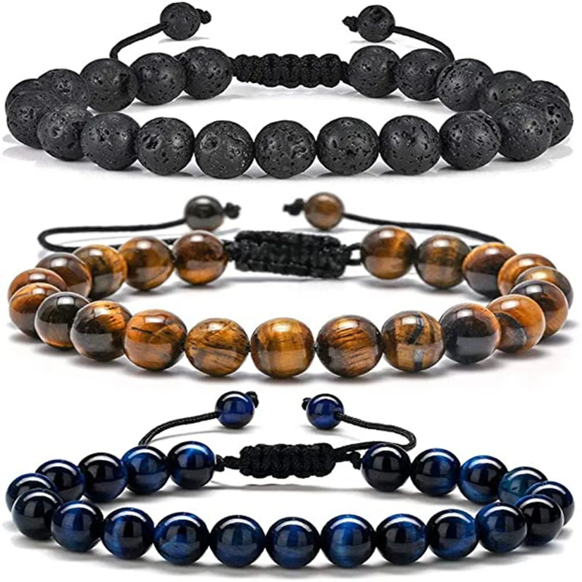 sparkly bracelets for women-Ethnic Style Geometric Natural Stone Beaded Bracelets