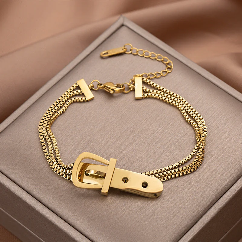 Golden-Fashion Belt Bracelet