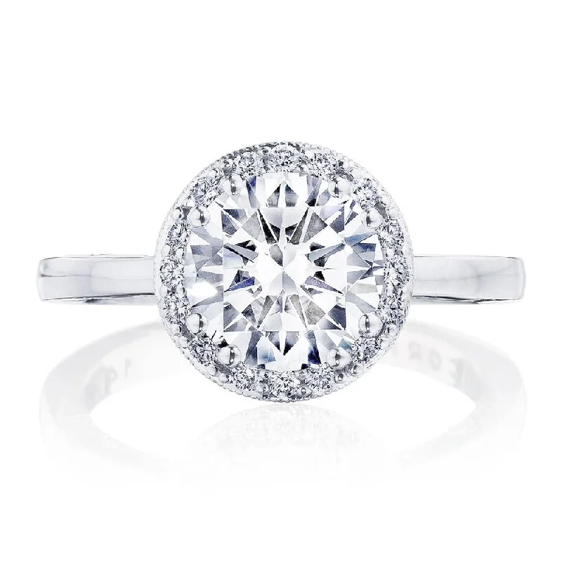 affordable three-stone engagement rings for women-Round Bloom Engagement Ring