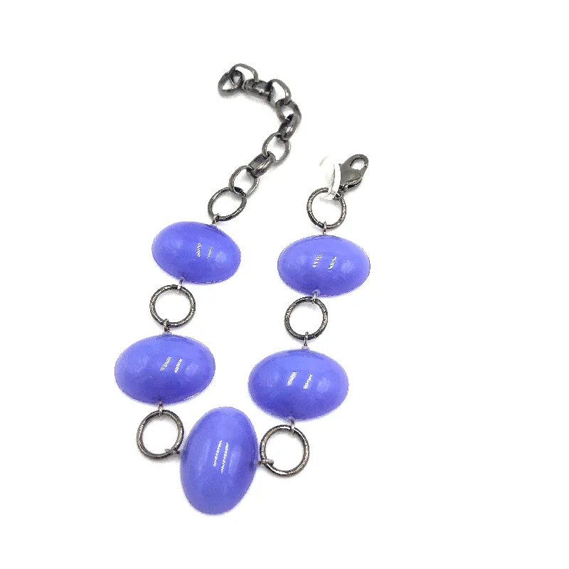 infinity loop bracelets for women-Lavender Jelly Bean Stations Bracelet