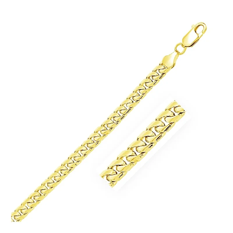 casual bangles for women-5.8mm 14k Yellow Gold Solid Miami Cuban Bracelet