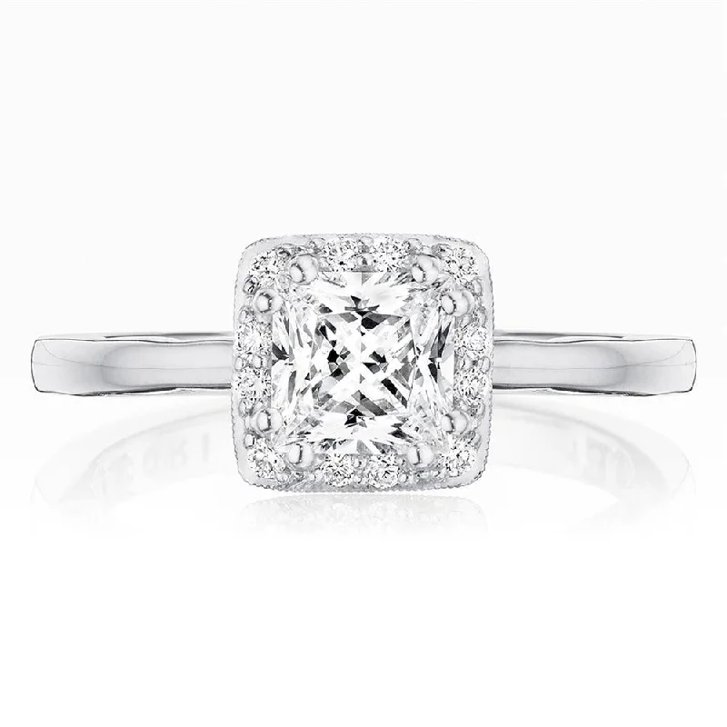 stunning three-stone engagement rings for women-Princess Bloom Engagement Ring