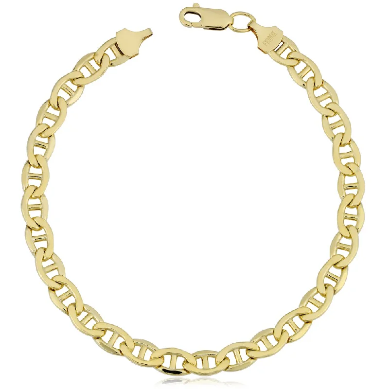 hand-painted bangles for women-14k Yellow Gold Filled 5.9-mm Mariner Link Chain Men's Bracelet (8.5 inches)