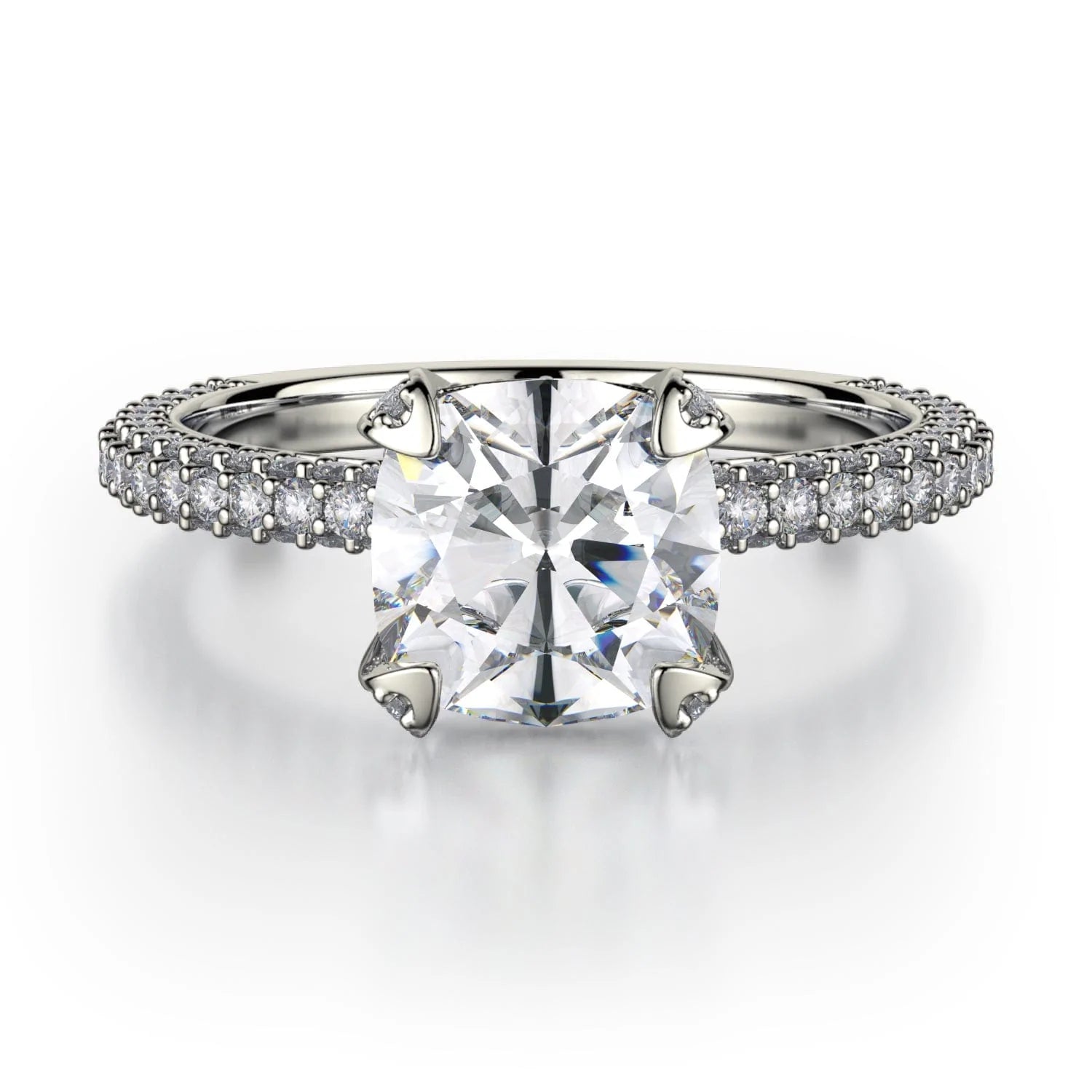 engagement rings with radiant diamonds and colorful gems-Crown R711-2