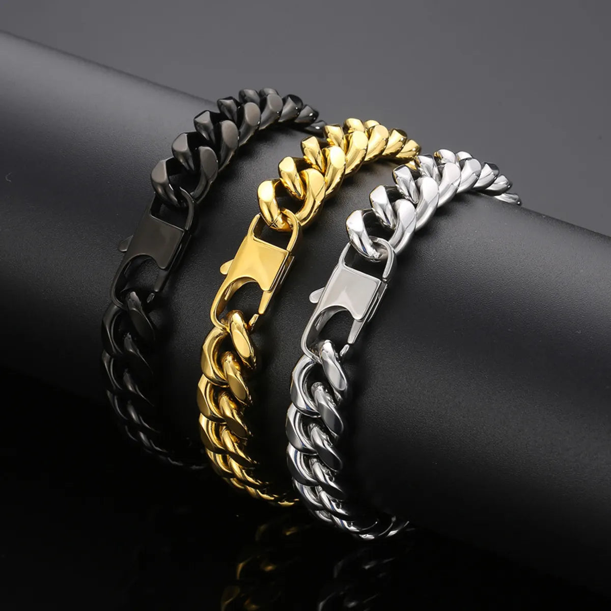 leather bangles for women-Simple Style Geometric Stainless Steel Bracelets Necklace