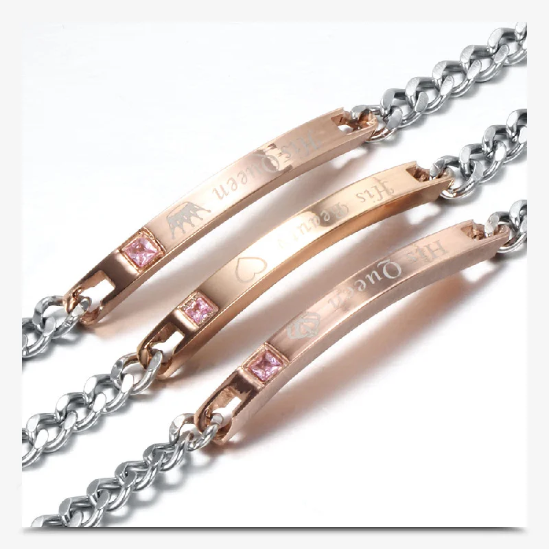 festive charm bracelets for women-Titanium Steel Simple Style Letter Bracelets