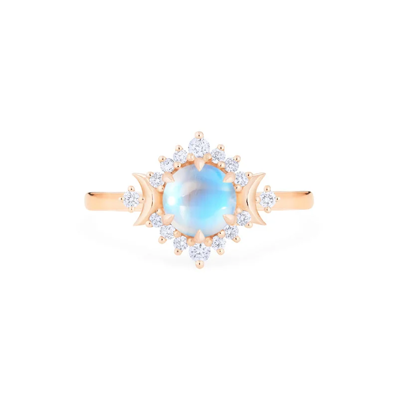 affordable diamond engagement rings with simple settings-[Selene] Moon Goddess Engagement Ring in Moonstone