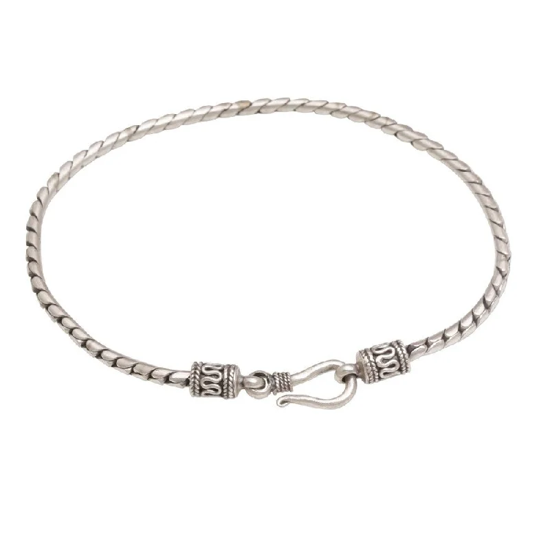 friendship bracelets for women-Handmade Sterling Silver 'Regal Shine' Bracelet (Indonesia)