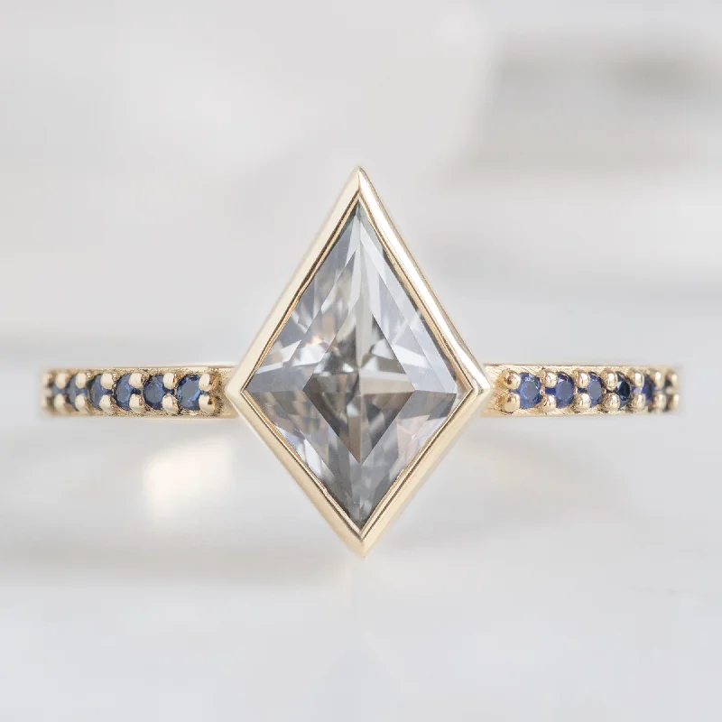 engagement rings with rose gold bands for women-The Willow Ring | 1.50ct Kite White Sapphire in 14K Yellow Gold