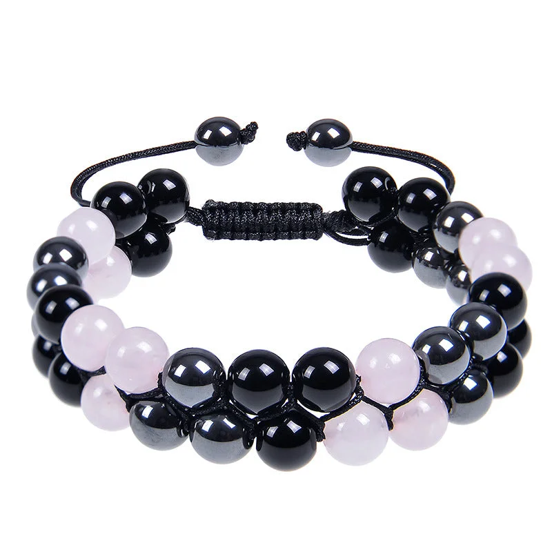 8mm-Pink Crystal Bracelet (3 Beads)