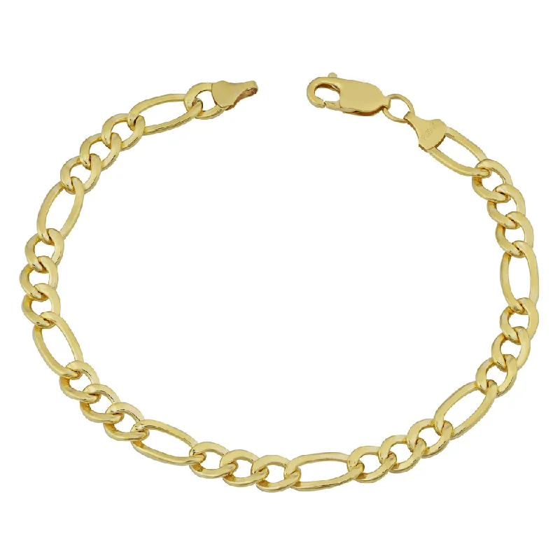 elegant chain bracelets for women-14k Yellow Gold Filled Men's 6.2-mm High Polish Figaro Link Bracelet (8.5 inches)