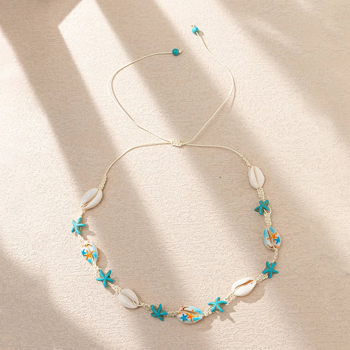 Colorful Shell Blue Starfish Necklace