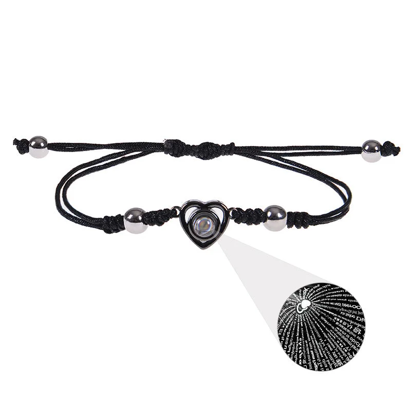 Heart-Shaped Bracelet-Black