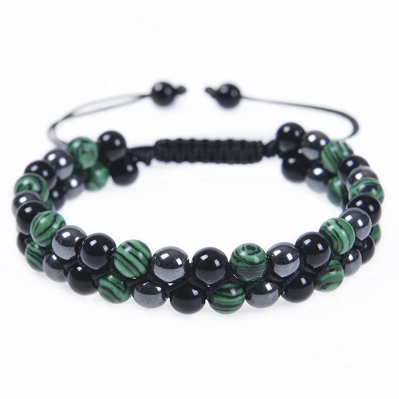 6MM-Malachite Bracelet (2 Beads)