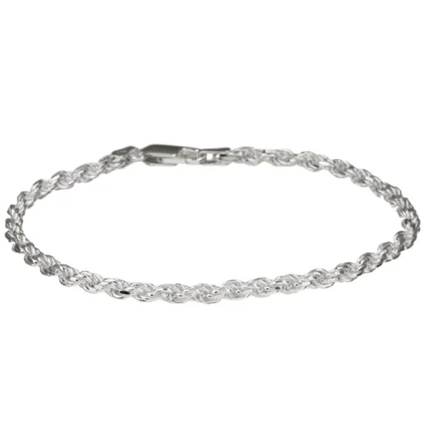 vibrant charm bracelets for women-Sterling Essentials Sterling Silver 7-inch Diamond-Cut Rope Chain Bracelet (2.5mm)