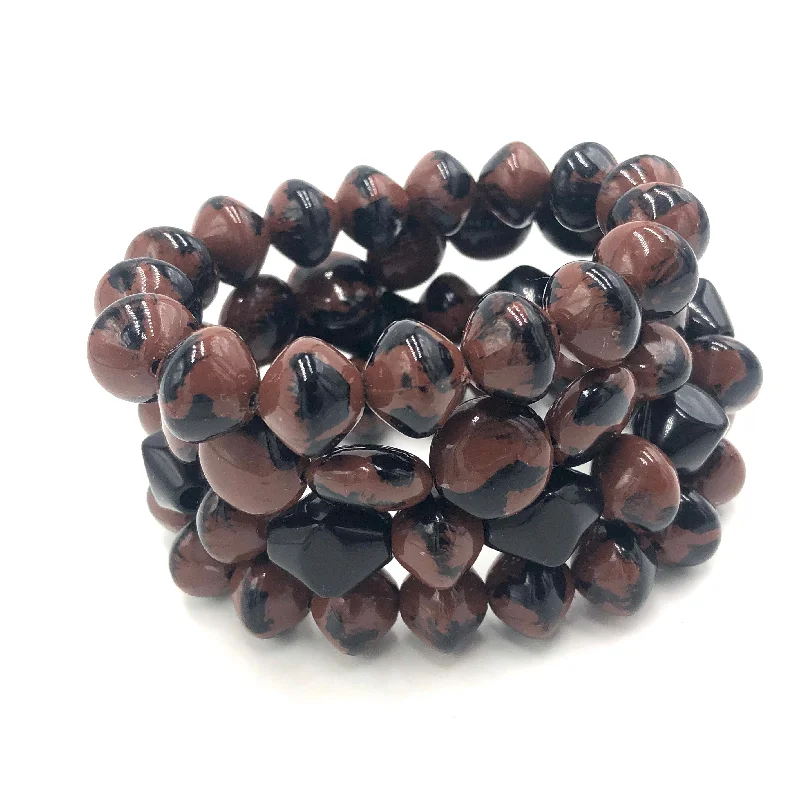 romantic bracelets for women-Wild Spotted Stack and Stretch Bracelet Set