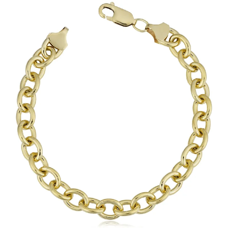 colorful cuff bangles for women-14k Yellow Gold Filled 7.5-mm Bold Oval Link Chain Bracelet (7.5 or 8.5 inches)