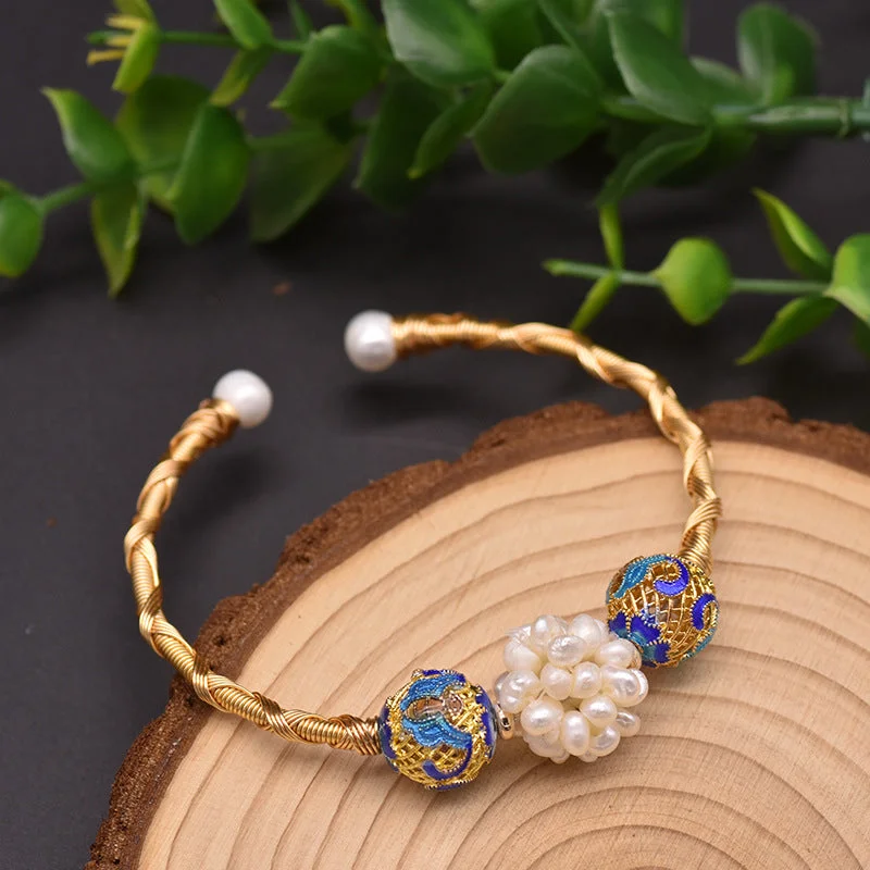 Pearl Ball Cloisonne Bracelet