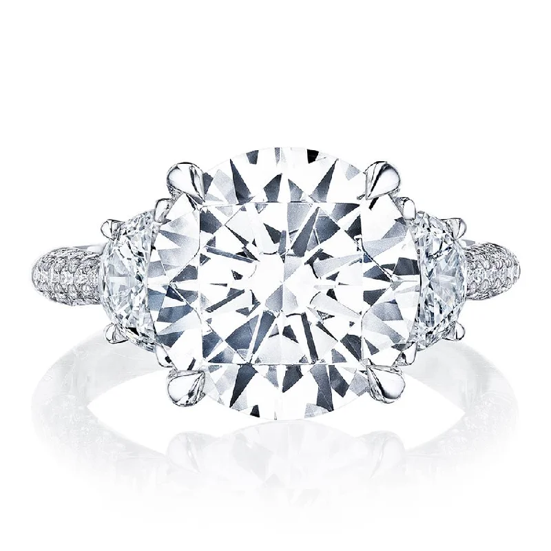 engagement rings with custom designs and diamonds for women-Round 3-Stone Engagement Ring