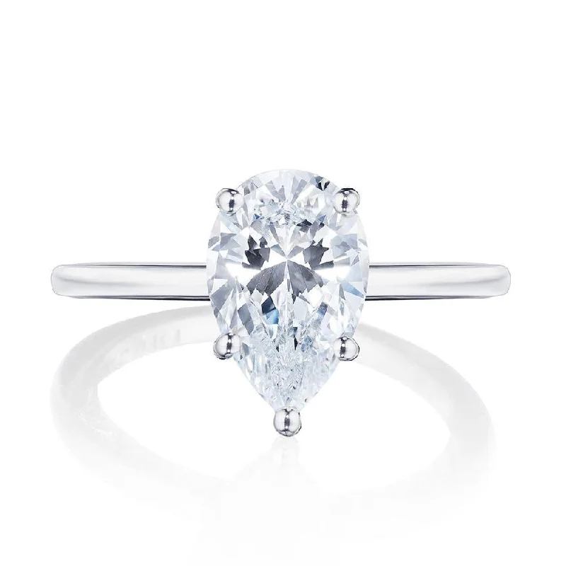 custom-designed engagement rings with unique settings-Pear Solitaire Engagement Ring