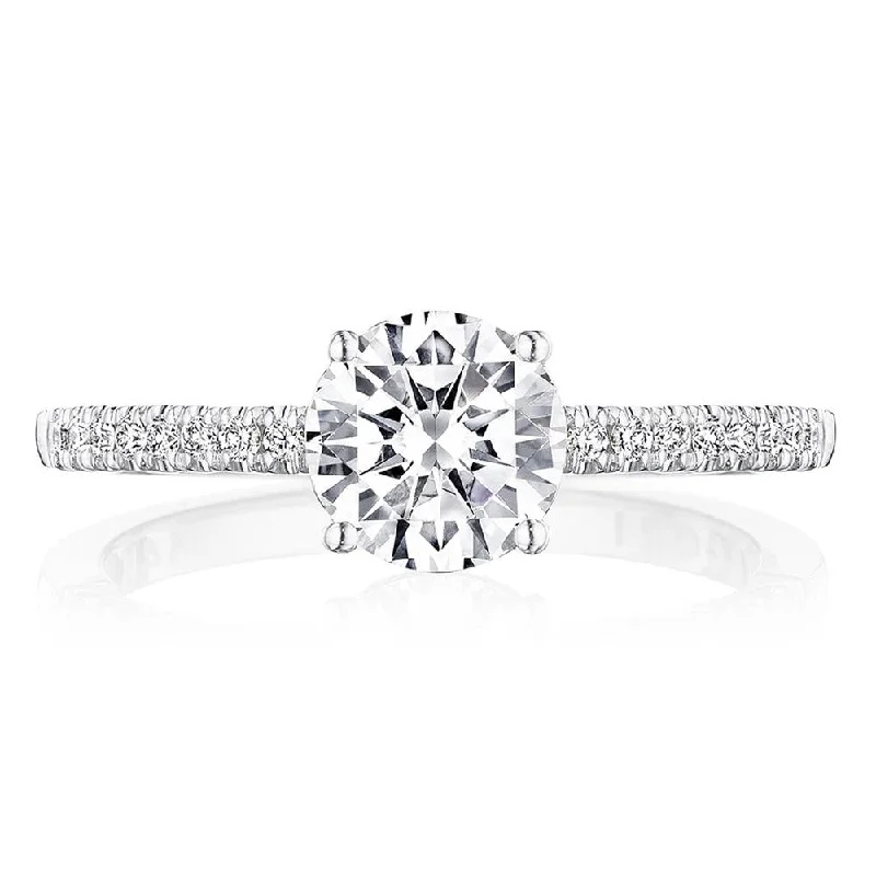 engagement rings with emerald cut sapphires for women-Round Solitaire Engagement Ring