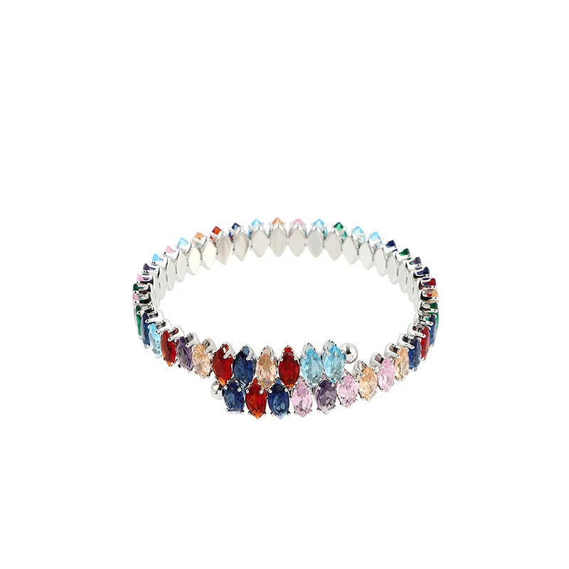 Color zirconium-Platinum Bracelet