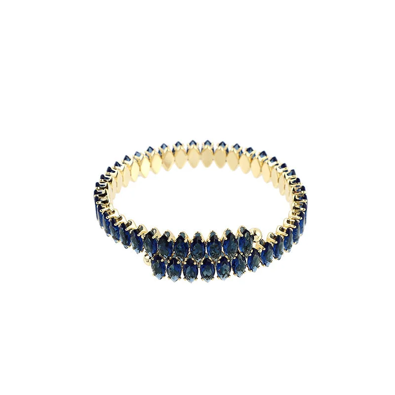 ER1369-Blue Zirconium-Gold Bracelet