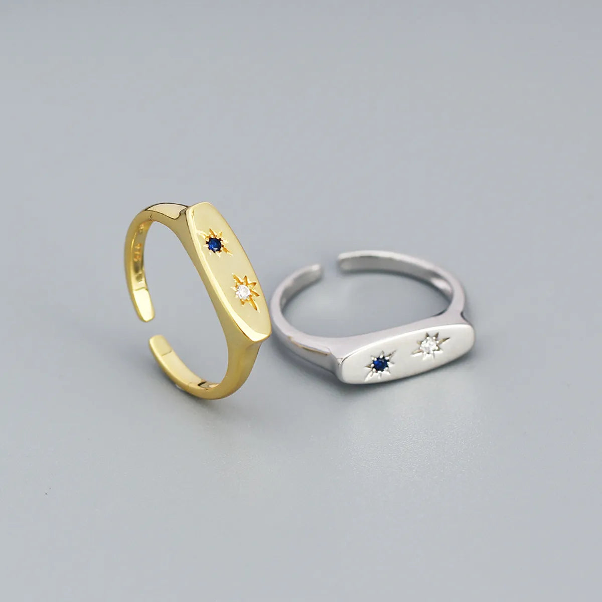 rings with diamonds and sapphires for women-Fashion Star Sterling Silver Plating Open Ring 1 Piece