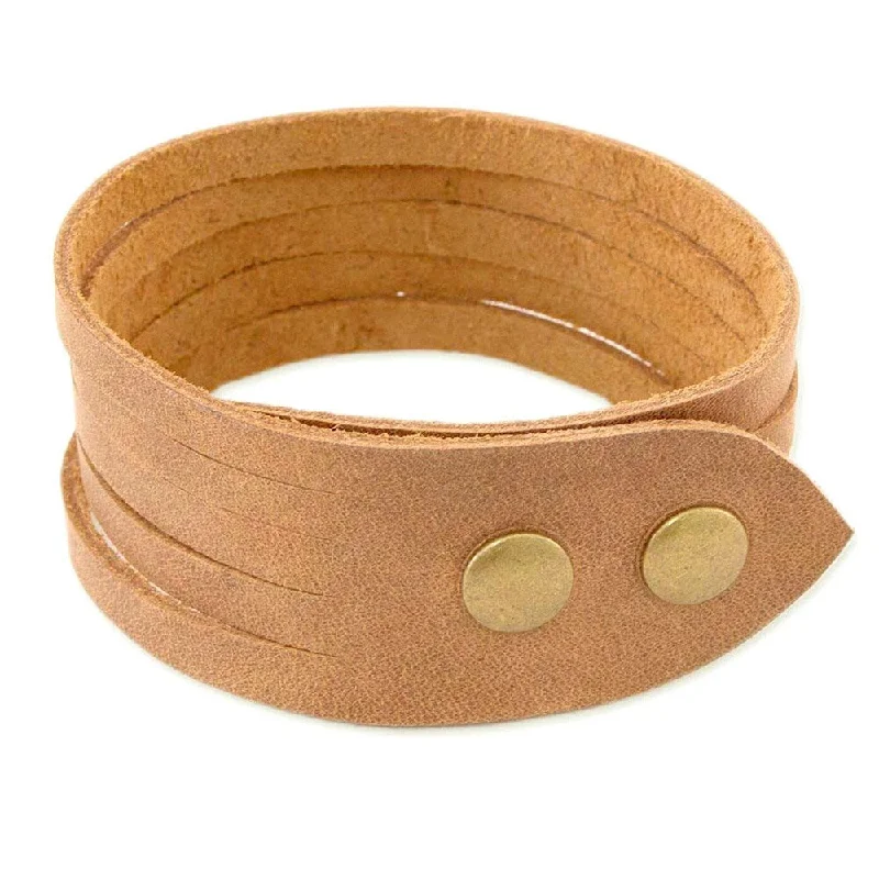 cuff bangles for women-Men's Handmade Leather 'Equestrian' Bracelet (Mexico)