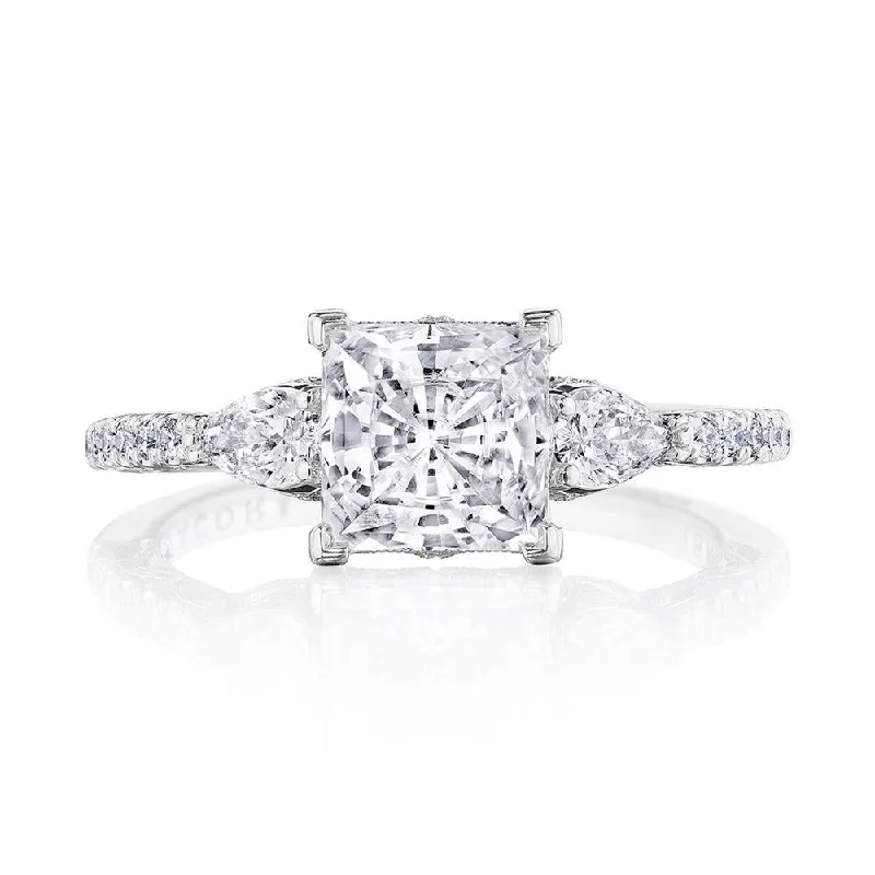 engagement rings with intricate band designs and diamonds-Princess 3-Stone Engagement Ring