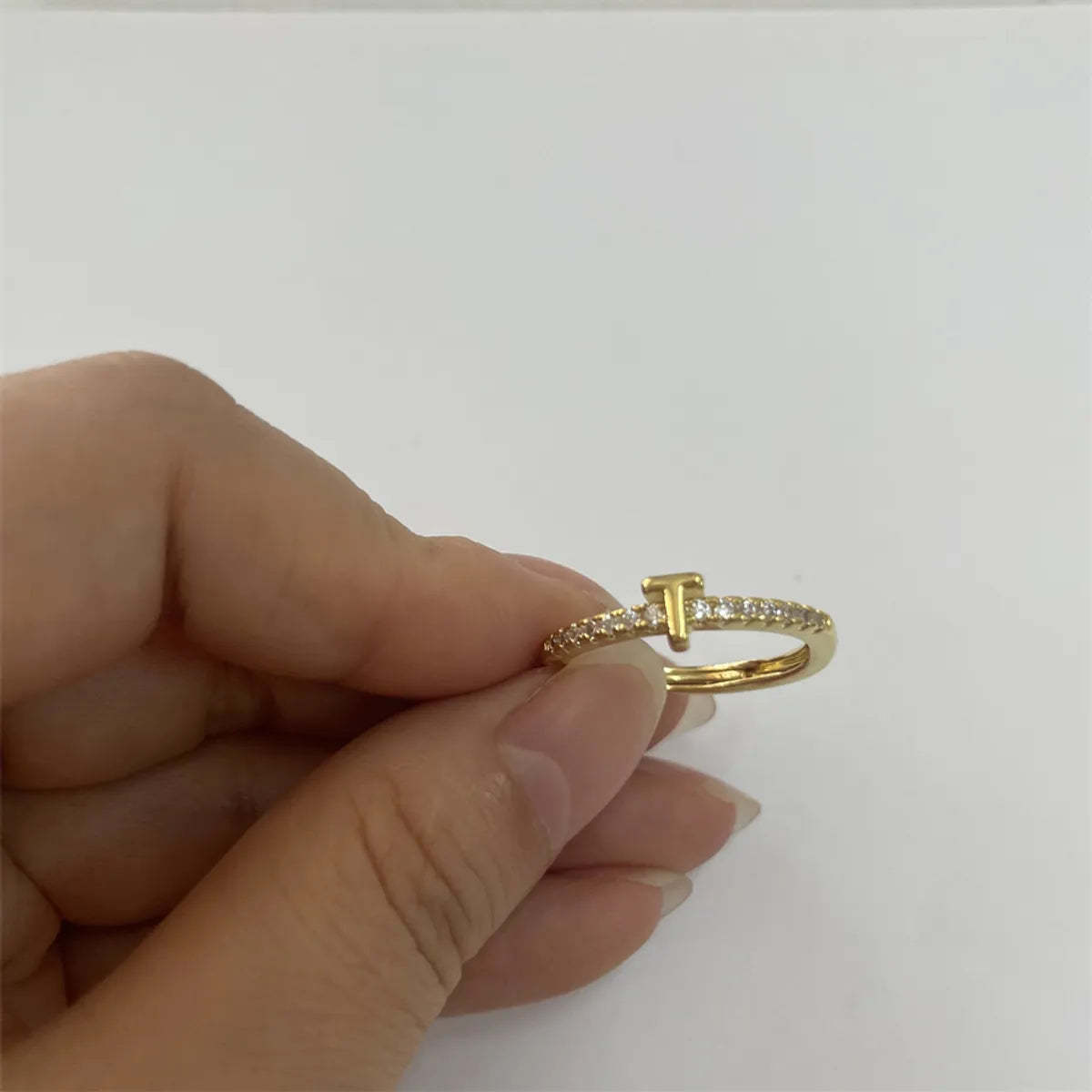 14K Real Gold-Letter T