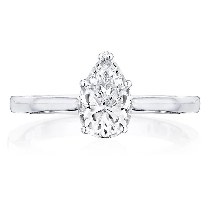 diamond engagement rings with unique settings for women-Pear Solitaire Engagement Ring