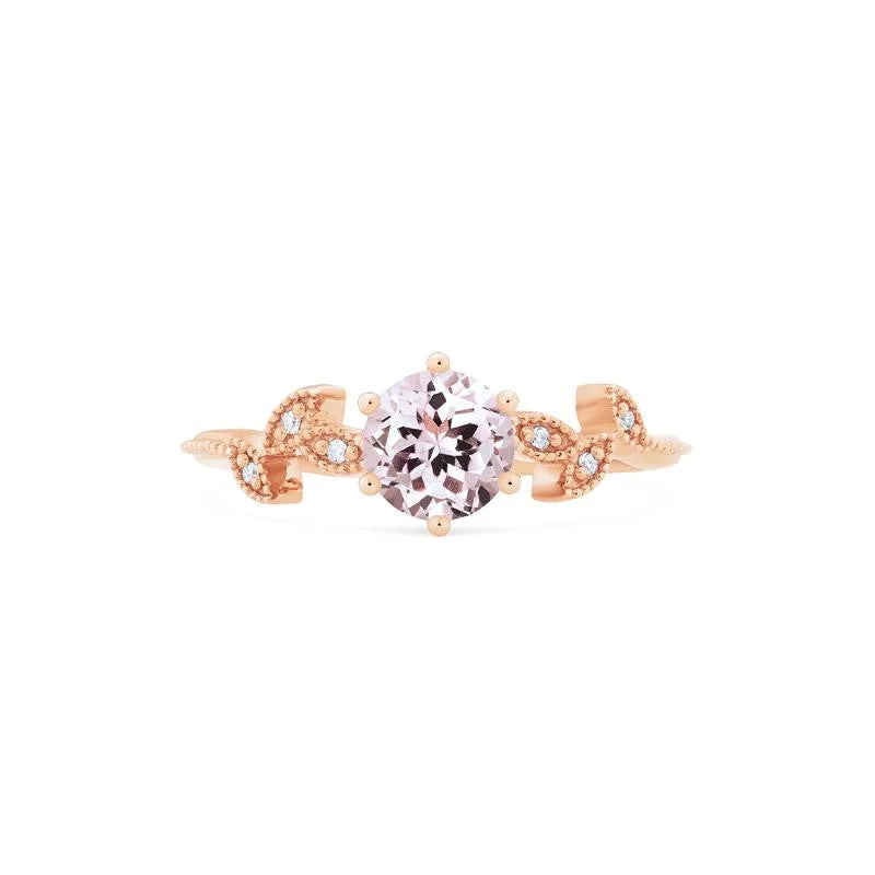 affordable engagement rings with brilliant diamonds for women-[Dahlia] Petite Floral Engagement Ring in Morganite