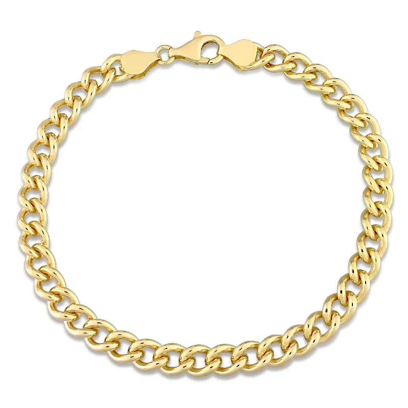 adjustable bracelets for women-Miadora 18kt Yellow Gold Plated Sterling Silver Curb Chain Men's Bracelet